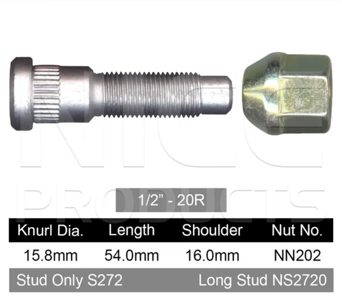 Ford Wheel Stud & Nut Set Territory Steel Wheels / BA - BF Steel Wheels & More