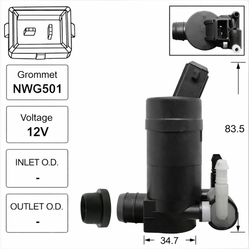 Front Windscreen Washer Pump for Ford C-Max (11/00 – 04/07)