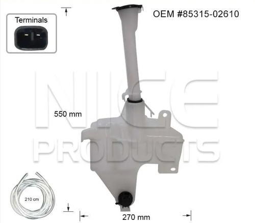 Washer Reservoir with Pump for Toyota Corolla ZRE182 (04/12 - 06/16)
