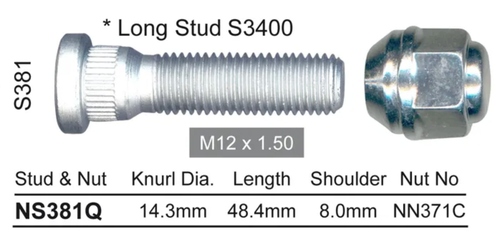 Hyundai Wheel Stud & Nut Set Trajet Alloy Wheels