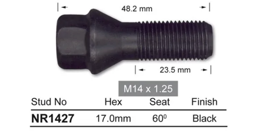 4x Toyota Wheel Stud DB42R