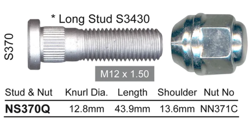 KIA Wheel Stud & Nut Set Optima TF Steels Wheels / RIO JB II Steels Wheels & Mor