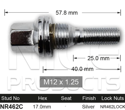 Citroen Wheel Stud & Nut Set Steel Wheels