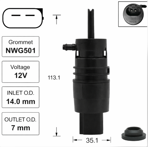 Front Windscreen Washer Pump for BMW 1 Series E82-E88 (11/07 – 06/14)