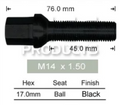 Porsche Black Wheel Stud & Nut Set Macan