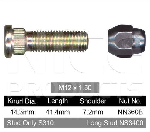 Hyundai Wheel Stud & Nut Set Excel X2 All Models & More