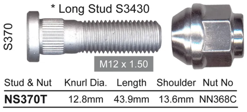 KIA Wheel Stud & Nut Set Optima JF Steel Wheel / TA Steel Wheels & More