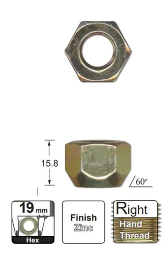 4x Chrysler Wheel Nut Centura KB-KC FrtDise / Valiant VH - CM & More