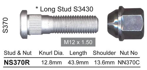 Hyundai Wheel Stud & Nut Set Accent LC&LS Steel Wheels & More