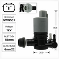 Front Windscreen Washer Pump for Toyota Corolla ZWE186R (06/16 - 08/18)