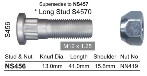 Nissan Wheel Stud & Nut Set Terrano R20