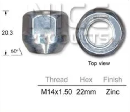 4x Holden Wheel Nut WM