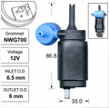 Front Washer Pump for Volkswagen Corrado Corrado With Rear Wiper (06/82 - 11/95)