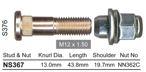 Mazda Wheel Stud & Nut Set MPV Alloy Wheels