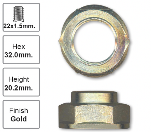 Front Right Hub Nut Pair for Mitsubishi Colt RG (10/05 - 01/13)
