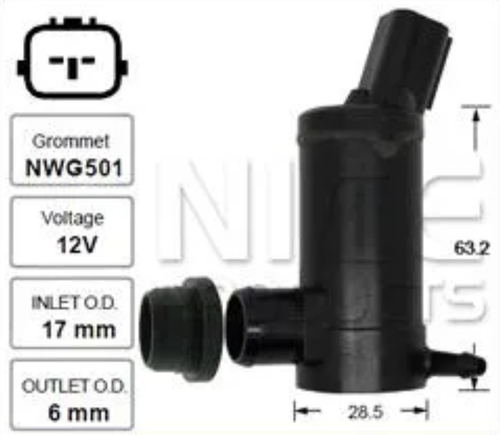 Front Windscreen Washer Pump for Subaru WRX Inc STi (10/05 – 03/13)
