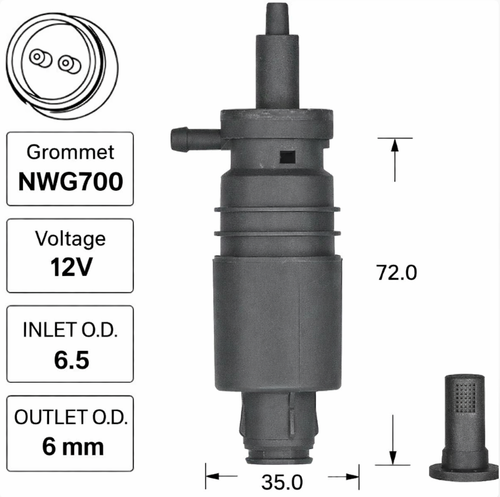 Front Windscreen Washer Pump for Audi 100 W/o Low-Fluid Cut-Off Valve