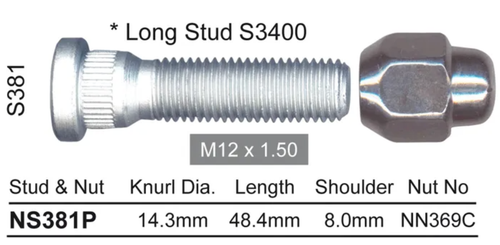Hyundai Wheel Stud & Nut Set Santa Fe SM Alloy Wheels & More