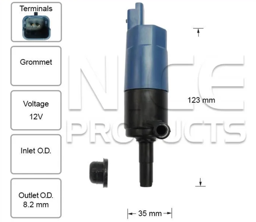 Headlight Washer Pump for Peugeot 307 (02/04 – 06/09)