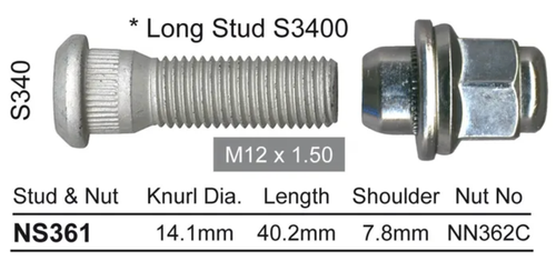 GMH Wheel Stud & Nut Set Apollo JM-JP Alloy Wheels