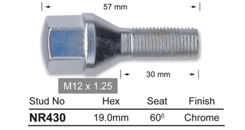 4x Fiat Wheel Stud 124 / 128 / 131 / 850 / 850 Spider / X-1/9