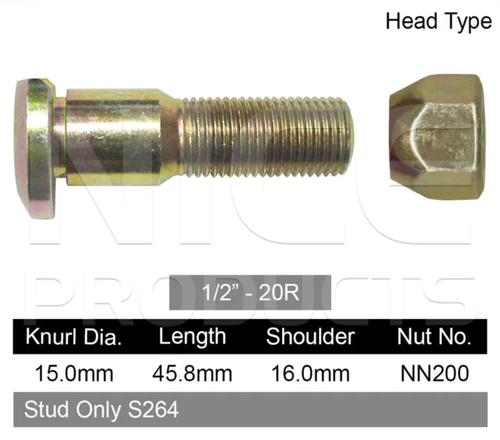 Nissan Wheel Stud & Nut Set Patrol 160 / Patrol G20-G60