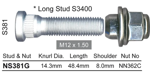 Hyundai Wheel Stud & Nut Set Trajet Alloy Wheels