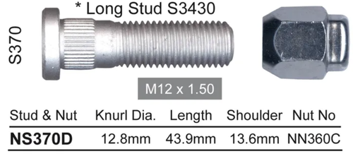 Mazda Wheel Stud & Nut Set MPV Alloy Wheels