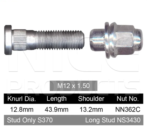Mazda Wheel Stud & Nut Set Protege Alloy Wheels