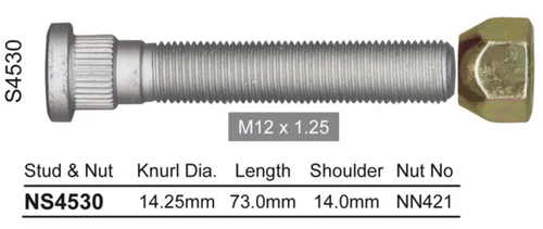 Infiniti Wheel Stud & Nut Set Q70 / Q50 / Gloria All / GT-R R35 / Juke All & Mor