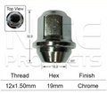4x Dodge Wheel Nut Journey
