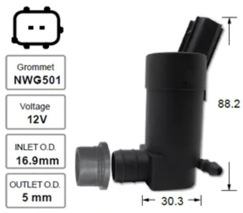 Front Windscreen Washer Pump for Ford Transit VN-VO Without Rear Wiper