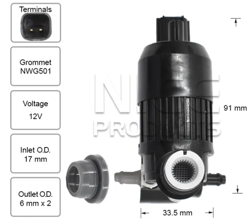 Front Windscreen Washer Pump for Ford Everest UA UB (07/15 – 2025)