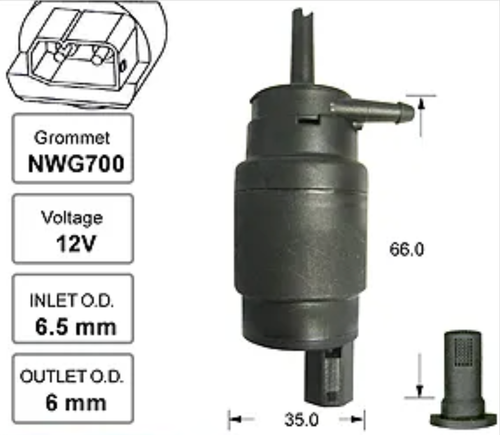 Front Windscreen Washer Pump for BMW 5 Series E34 E39 (01/88 – 10/95)