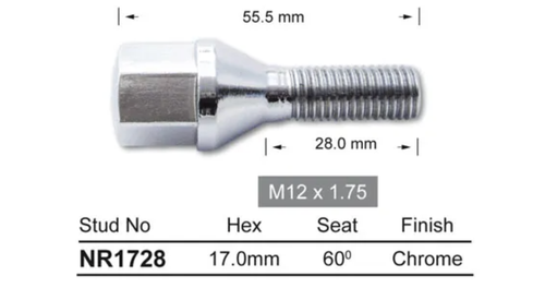 4x Volvo Wheel Stud C70 / V70