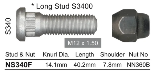 Hyundai Wheel Stud & Nut Set Excel GL X3 Steel Wheels & More