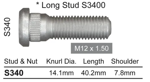 Toyota Wheel Stud & Nut Set Alloy Wheels