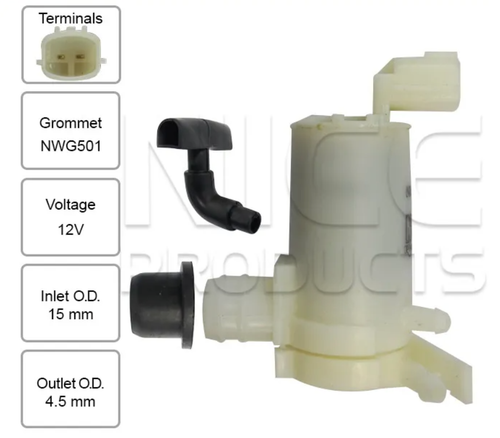 Front Windscreen Washer Pump for Mazda Mazda 2 DL Sedan (08/15 – 2021)