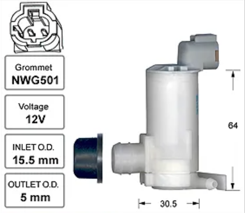 Front Windscreen Washer Pump for Isuzu FVZ1400 (1998 – 2009)