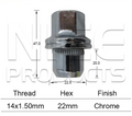 4x Range Rover Wheel Nut Discovery Series 3 / Discovery Series 4 & More