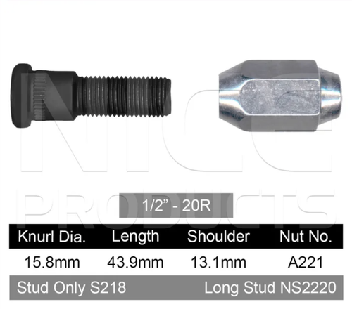 Ford Wheel Stud & Nut Set EA XR6 - XR8 / EB XR6 - XR8 / ED XR6 - XR8
