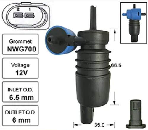 Front Windscreen Washer Pump for Mitsubishi Outlander ZG-ZH (12/06 – 2012)