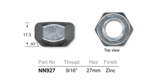 4x Ford Wheel Nut F-250 / F-250 9/16 Thread / F250 2WD Dana Diff & More