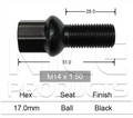 4x Cupra Black Wheel Stud Ateca / Born / Leon