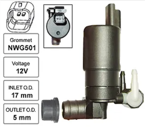 Front Windscreen Washer Pump for Peugeot 4008 (05/12 – 2021)