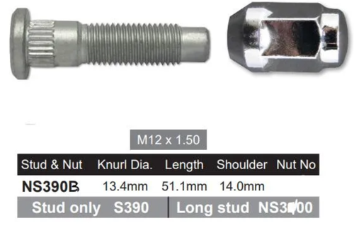 Ford Black Wheel Stud & Nut Set ZD
