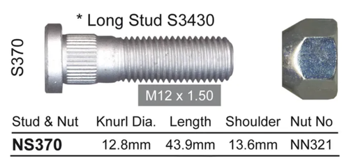 Hyundai Wheel Stud & Nut Set Sonata All Models & More