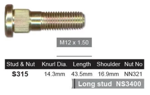 Mitsubishi Wheel Stud Pajero NA-NB All / Pajero NC-ND All & More