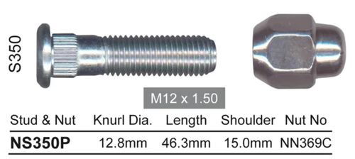 Hyundai Wheel Stud & Nut Set Elantra HD Alloy Wheels & More