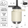 Front Windscreen Washer Pump for Alfa Romeo Alfa 147 (01/01 – 01/11)